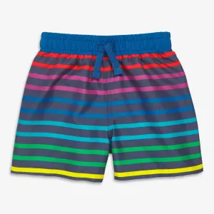 Clearance baby swim trunk in navy rainbow stripe