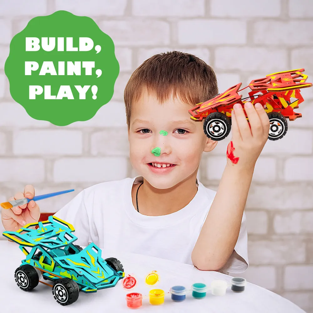 DIY Wood Craft Kit - Build & Paint Your Own Wooden Racing Car