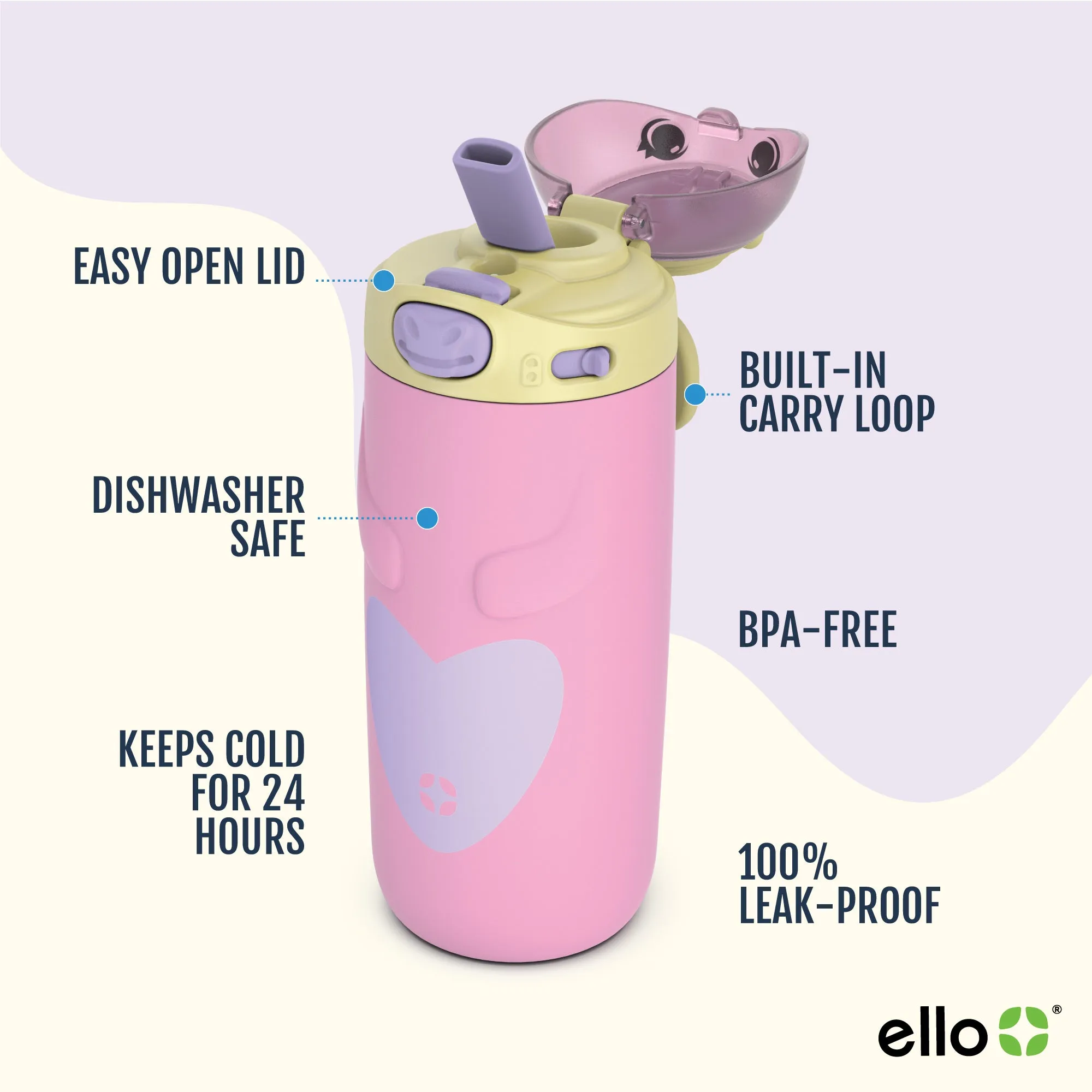 Ellies 12oz Stainless Steel Kids Water Bottle