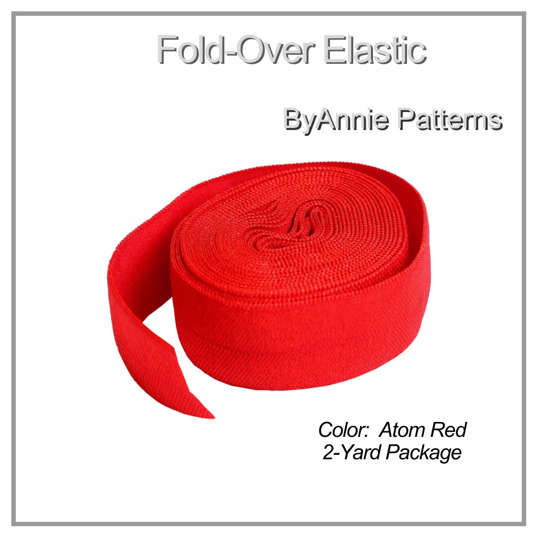 Fold-Over Elastic - 20mm - 2 Yards - Atom Red