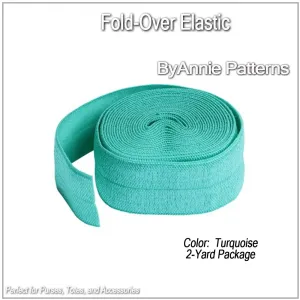 Fold-Over Elastic - 20mm - 2 Yards - Turquoise