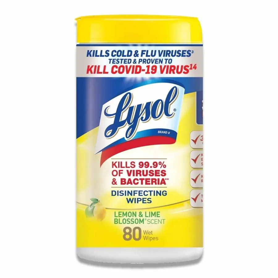 Lysol - Disinfecting Wipes, Lemon/Lime Blossom - 80 Ct - 6 Pack