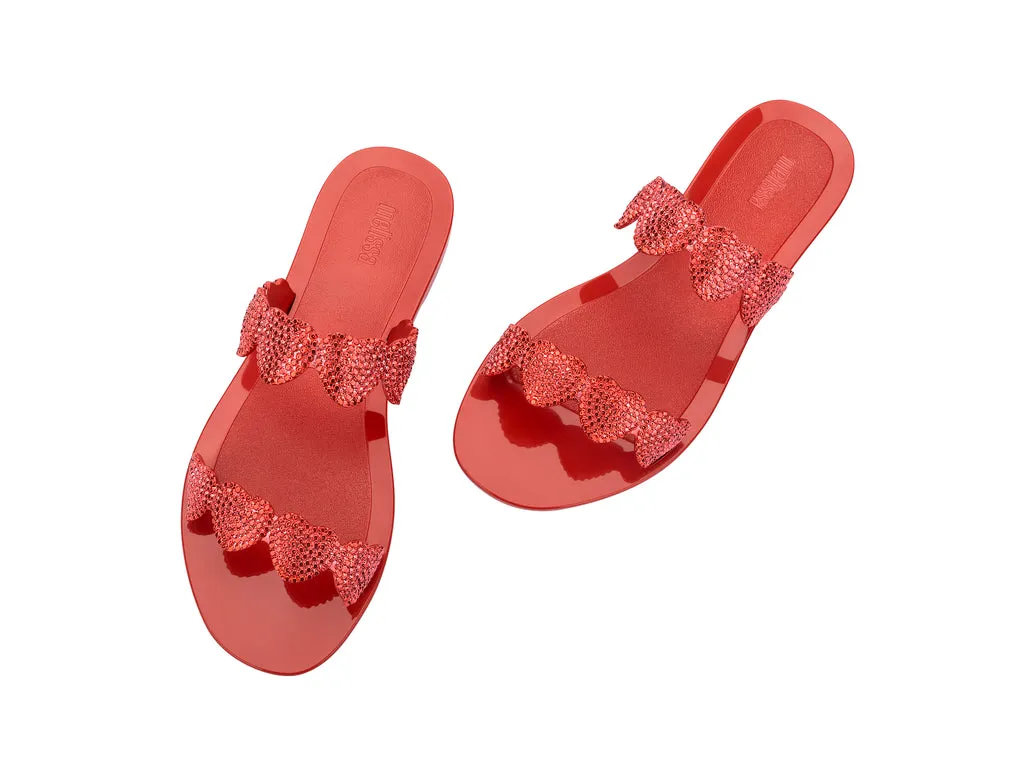 Melissa Flame AD Heart Embellished Slides Red Slip-on For Women