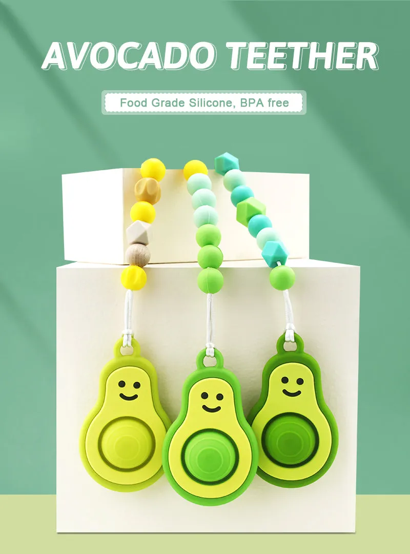 New Baby Teether- Avocado Design