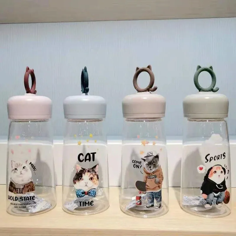 Portable Cats Print Water Bottle