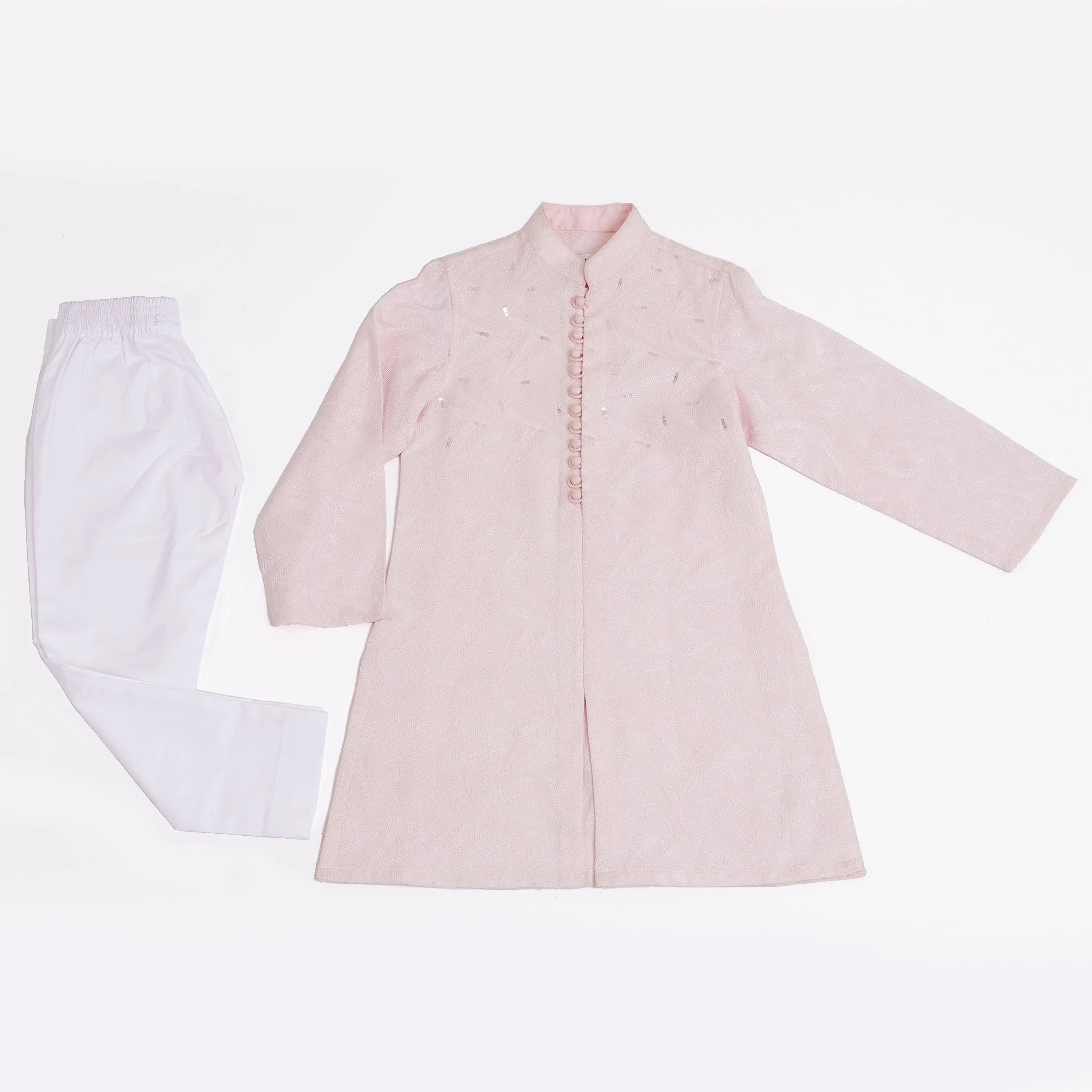 Pre-Order : BABY PINK KURTA  WITH WHITE PAJAMA  for Boys