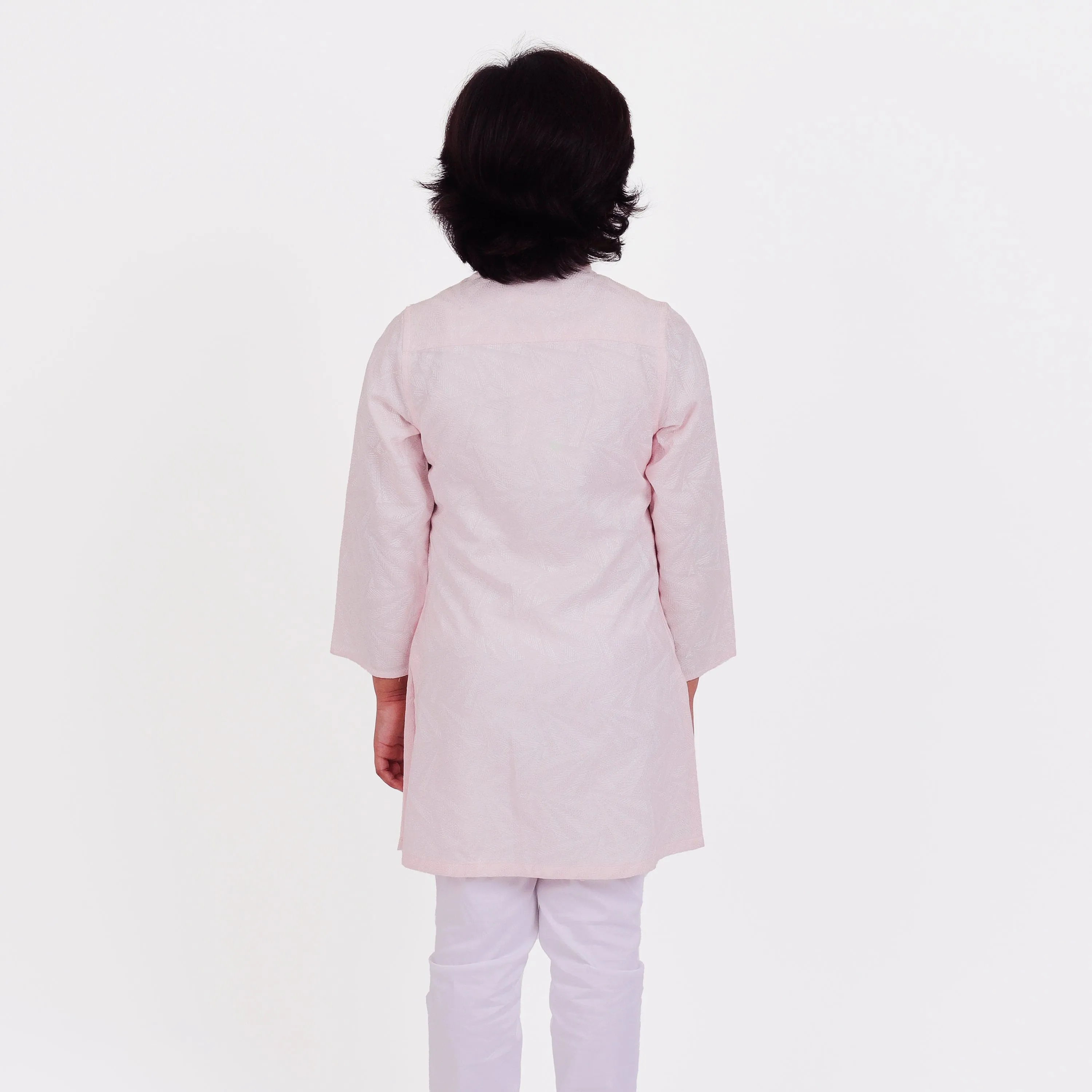 Pre-Order : BABY PINK KURTA  WITH WHITE PAJAMA  for Boys