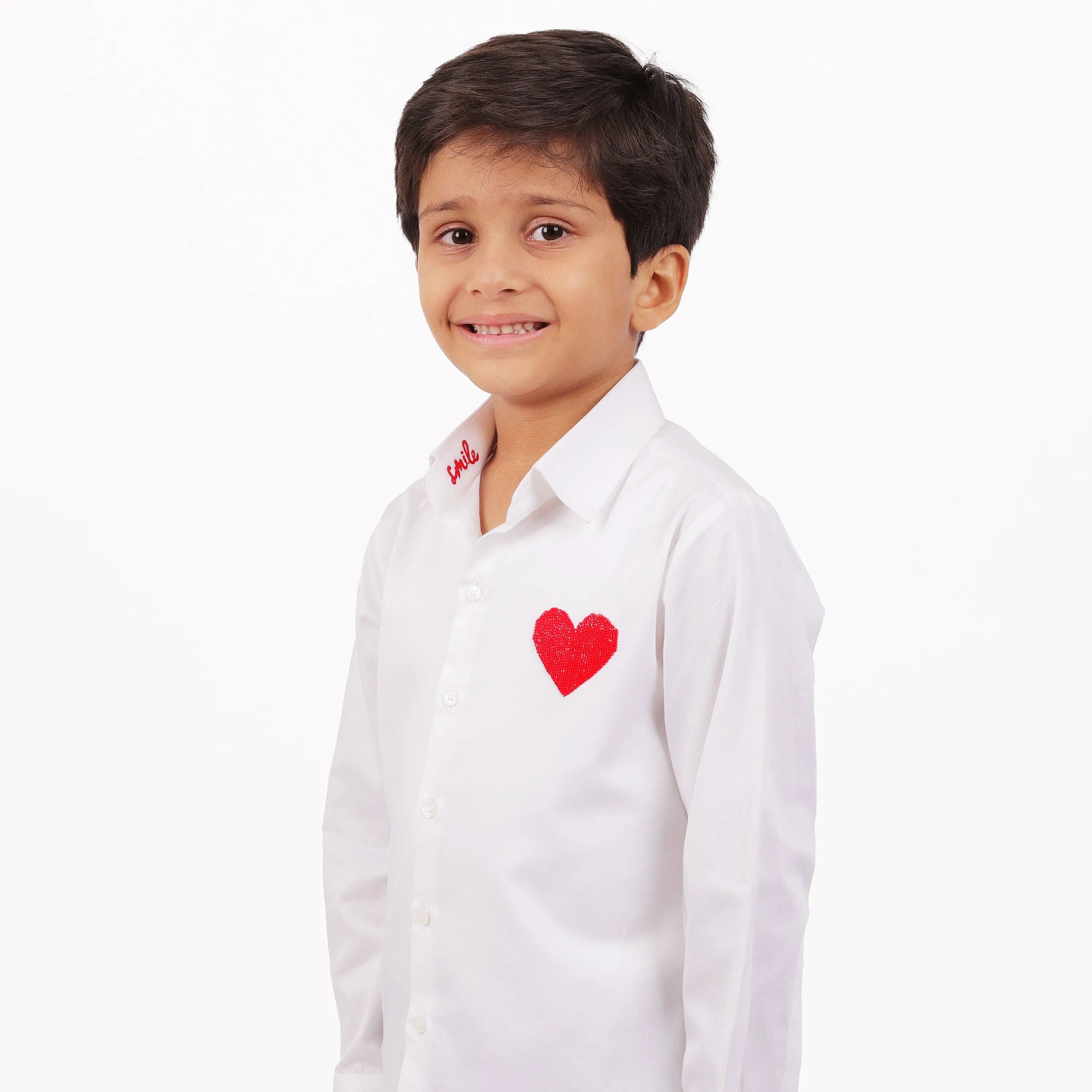 Pre-Order - White HEART SHIRT For Boys