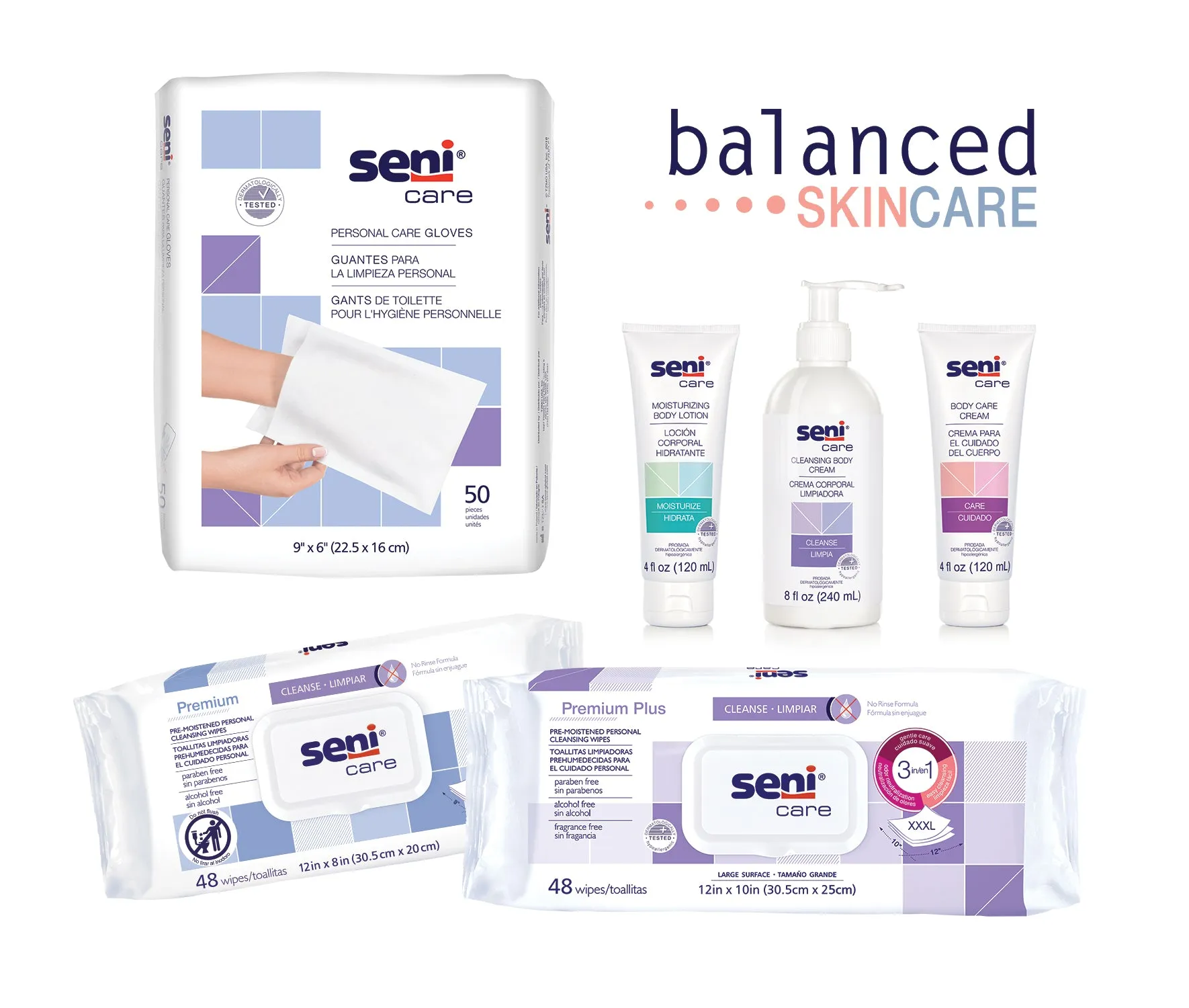 SENI CARE PREMIUM Pre-Moistened Personal Cleansing Wipes