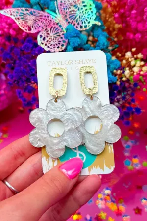 Shimmering Daisy Drop Dangles