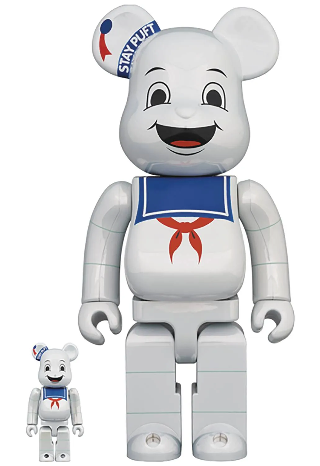 STAY PUFT MARSHMALLOW MAN WHITE CHROME 100% & 400% BE@RBRICK 2PK