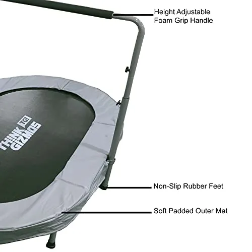 Think Gizmos XN015 Aero Duo Trampoline with Handle. Safe Trampoline for Older Kids can Support 2 Kids or Adults - Suitable for Indoors or Outdoor Exercise