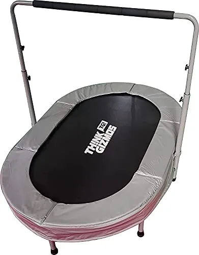 Think Gizmos XN015 Aero Duo Trampoline with Handle. Safe Trampoline for Older Kids can Support 2 Kids or Adults - Suitable for Indoors or Outdoor Exercise