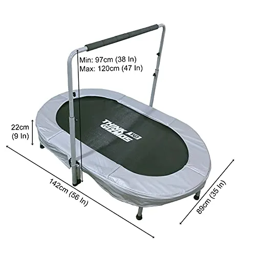 Think Gizmos XN015 Aero Duo Trampoline with Handle. Safe Trampoline for Older Kids can Support 2 Kids or Adults - Suitable for Indoors or Outdoor Exercise