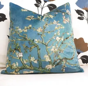 Van Gogh Almond Blossom Velvet Cushion Cover Without Stuffing